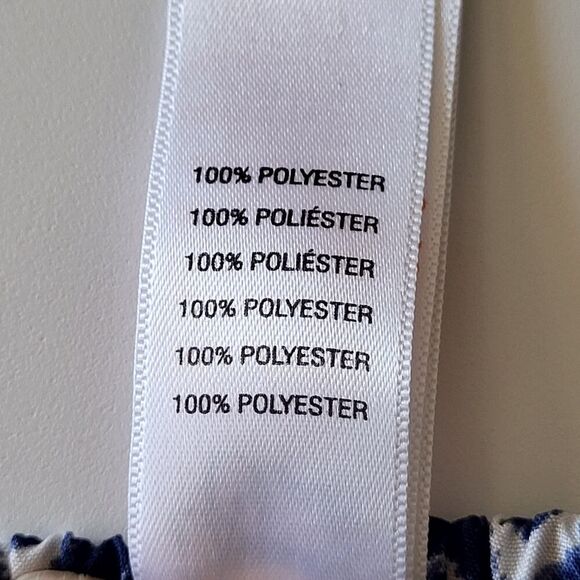 Ocean Club X-Small Blue White Geometric Romper Off Shoulder Smocked Tie Waist - Picture 12 of 14